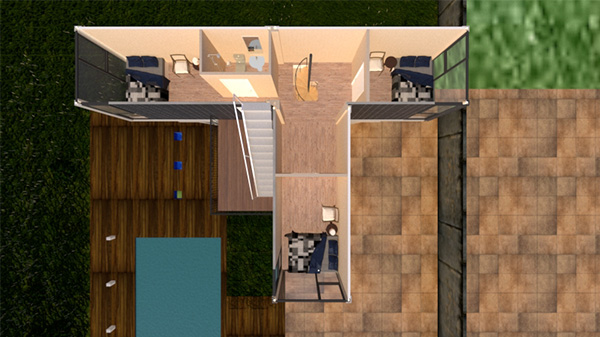 Pripravljena hiša v dveh nadstropjih pet zabojev 5 - leseni oks