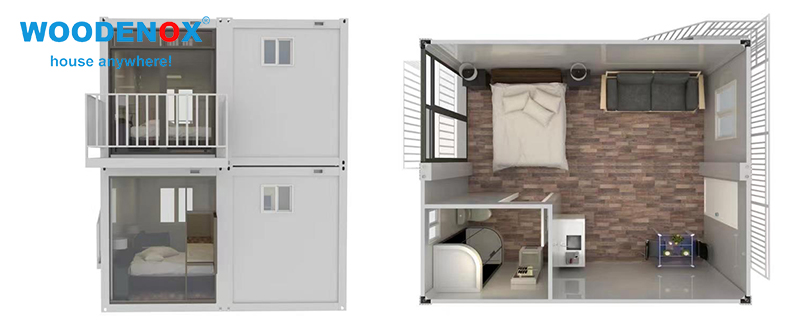 WFPH255 Casă Flatpack cu două etaje pentru fabrica de hotel - WOODENOX