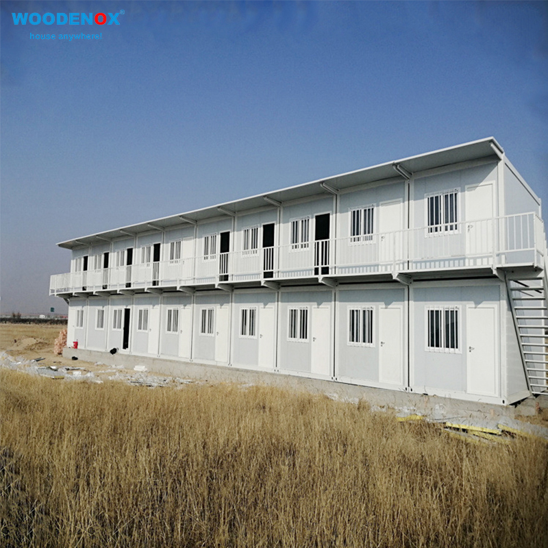 საკონტეინერო ბანაკი ორსართულიანი მოდულური სახლები WOODENOX