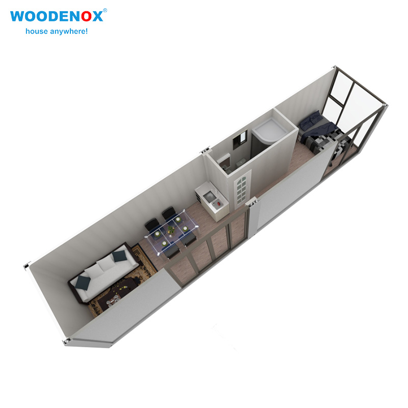 WFPH25121 40ft Prefabricated Flat Pack Container House For Hotel - WOODENOX