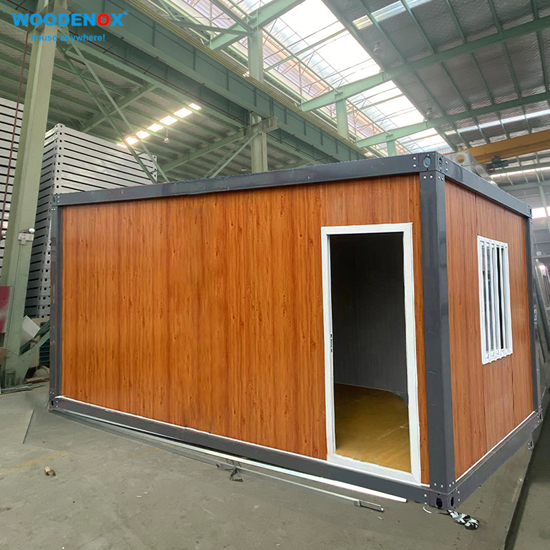 Wood grain sandwich panel detachable container houses WOODENOX